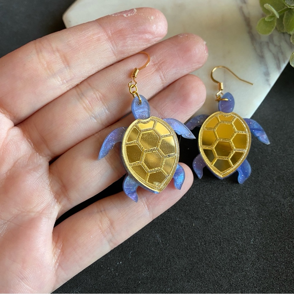 Turtle Earrings Lightweight Sea creature Jewelry